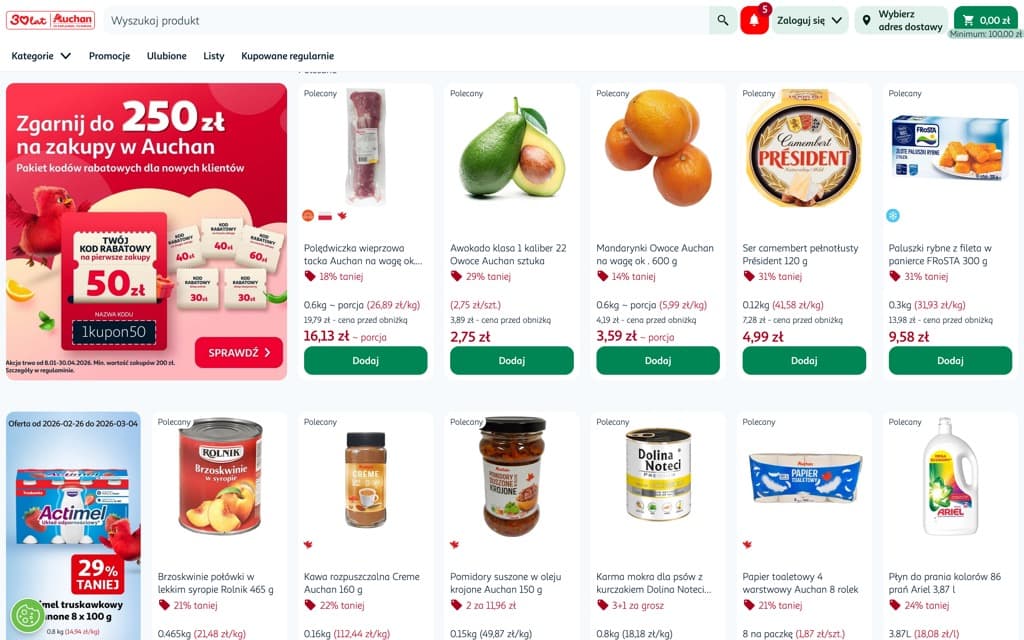 Screenshot auchan.pl