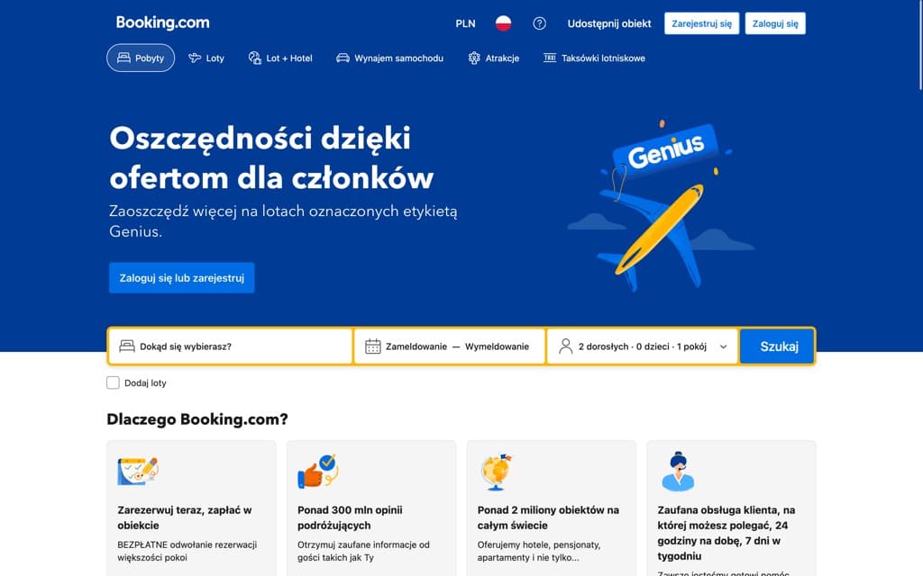 Screenshot booking.com