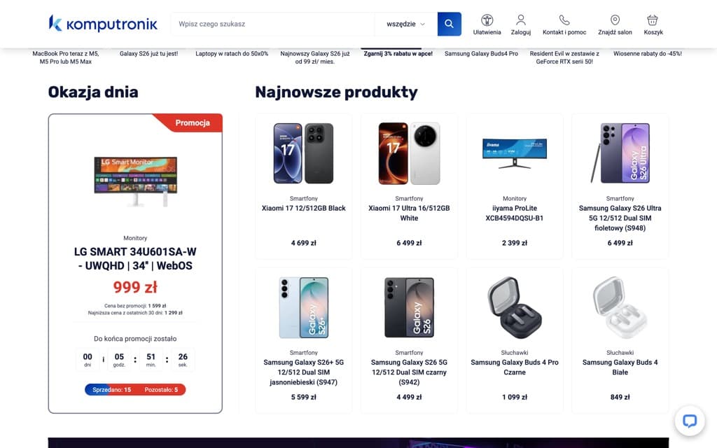 Screenshot komputronik.pl
