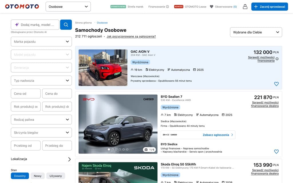 Screenshot otomoto.pl