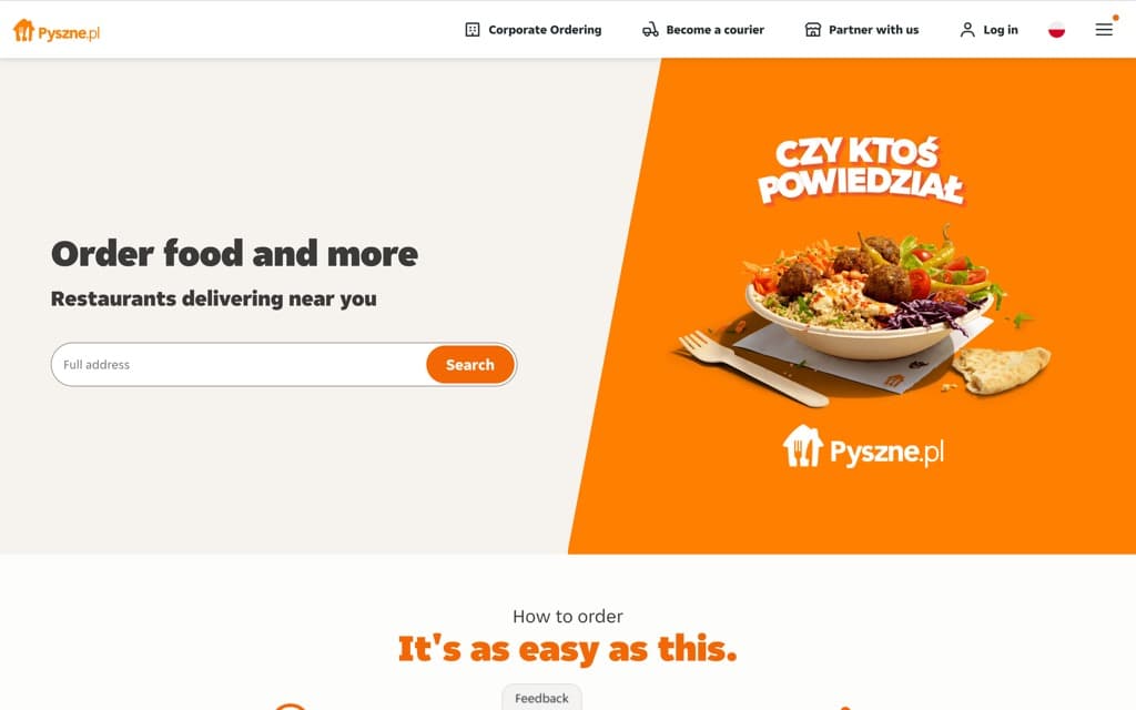 Screenshot pyszne.pl