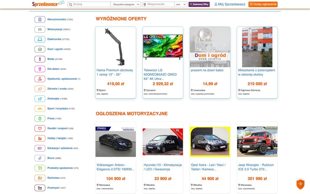 Screenshot sprzedawacz.pl