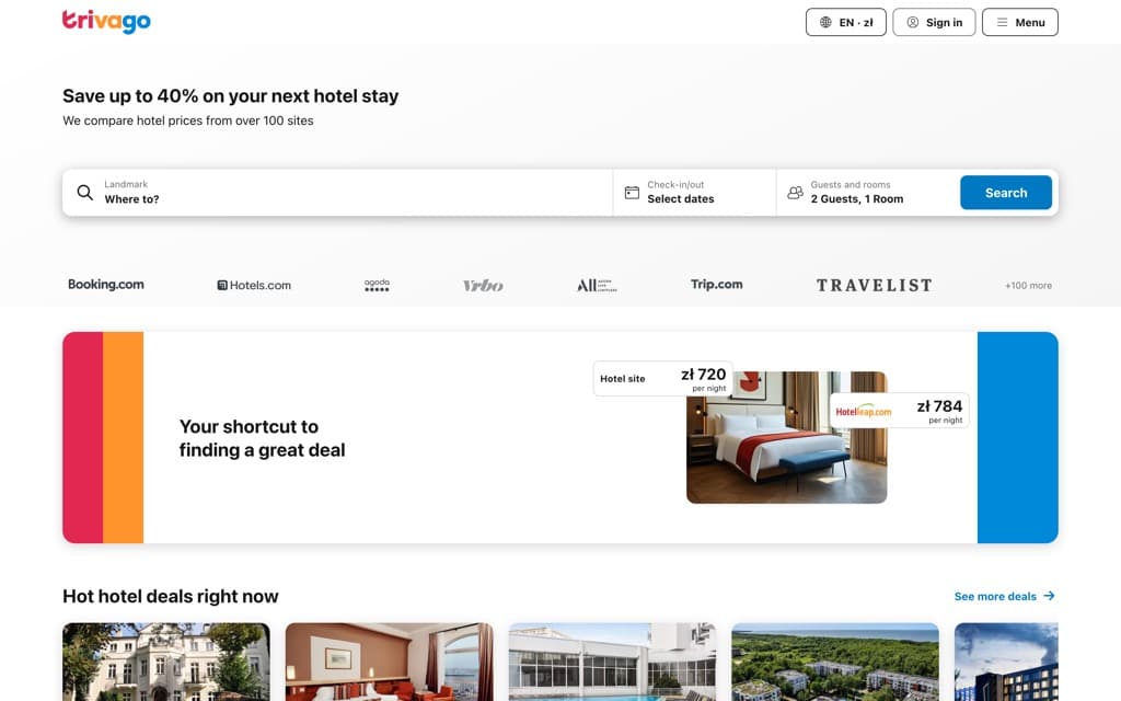 Screenshot trivago.pl