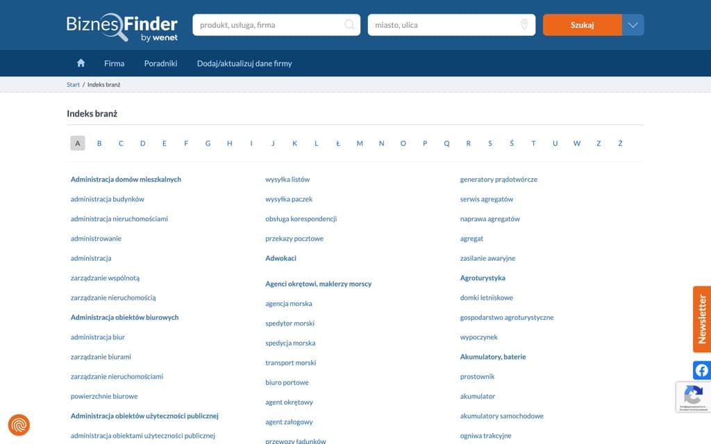Screenshot biznesfinder.pl
