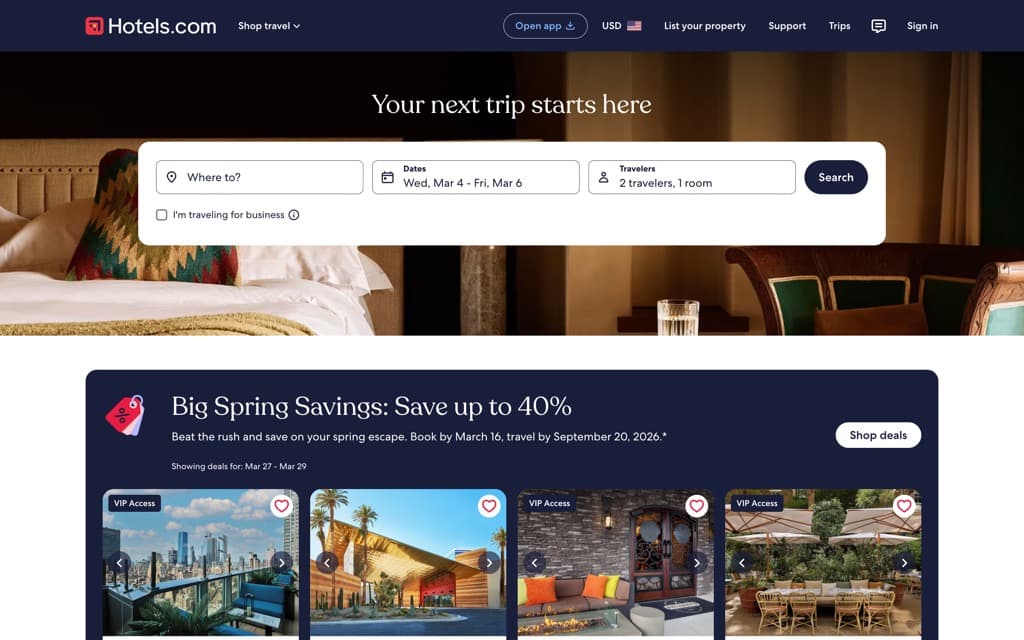 Screenshot hotels.com
