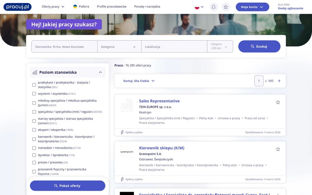 Screenshot pracuj.pl