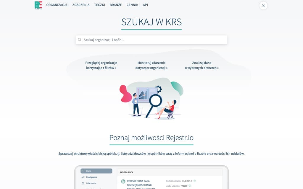Screenshot rejestr.io