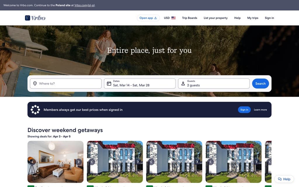 Screenshot vrbo.com